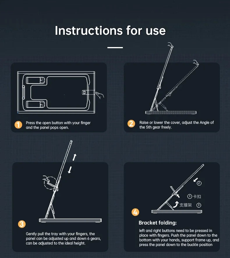 Folding Metal Phone Stand Solid Support Kickstand Phone Holder