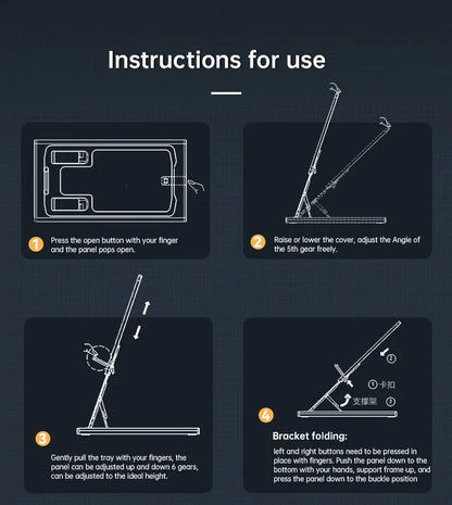 Folding Metal Phone Stand Solid Support Kickstand Phone Holder