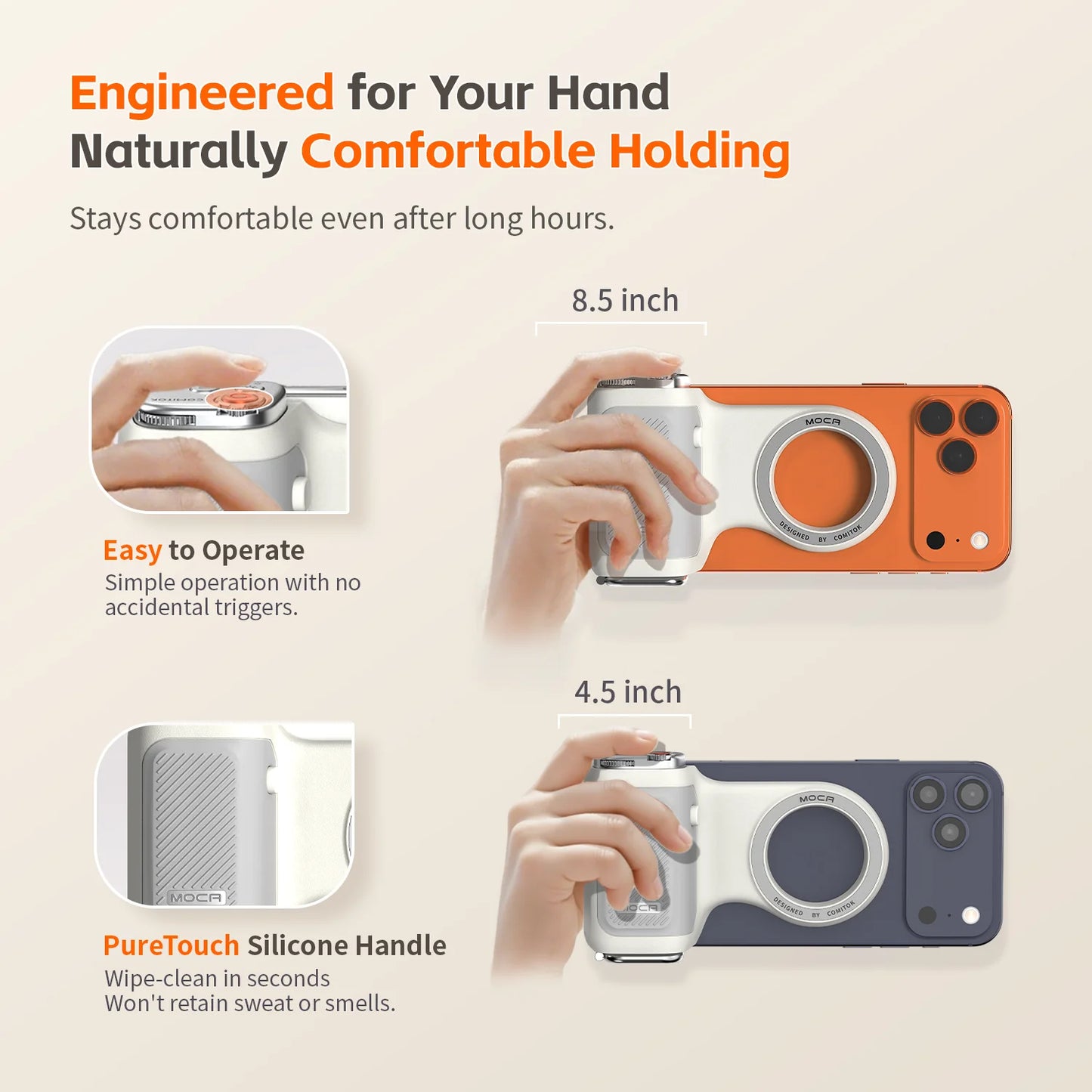 Magnetic Phone Camera Hand Grip Smart Holder with Remote Control