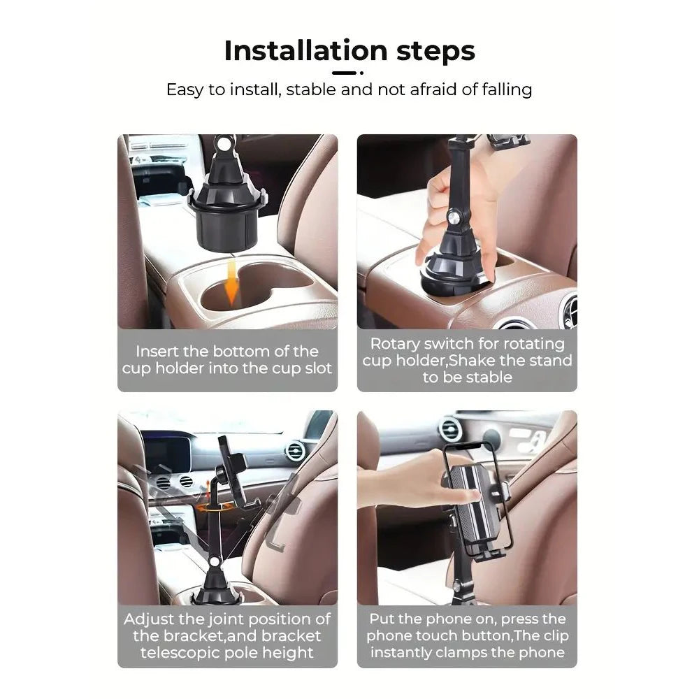 Universal Car Cup Holder Phone Mount, Adjustable Gooseneck Cup