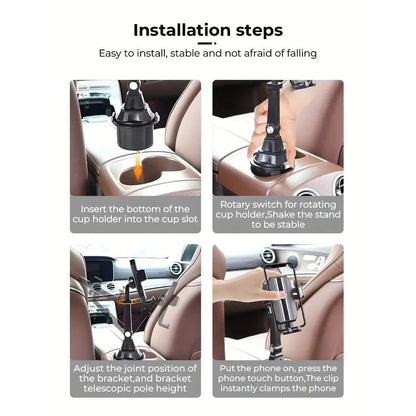 Universal Car Cup Holder Phone Mount, Adjustable Gooseneck Cup