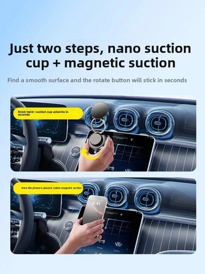 Metal Vacuum Magnetic Car Phone Holder Foldable Design