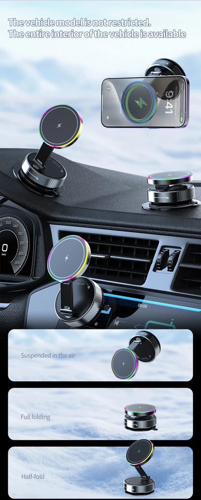 15W Wireless Charger Vacuum Magnetic Car Holder
