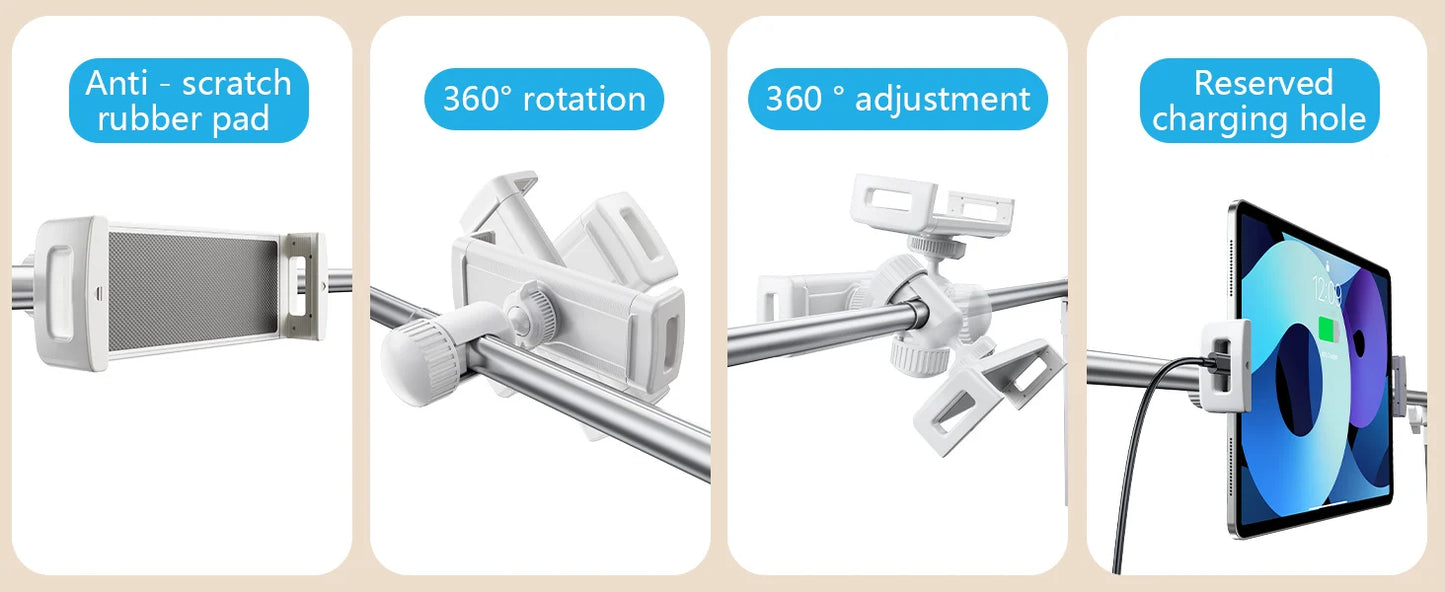 Eary Foldable Tablet Phone Holder Stand for Bed Overhead Mount