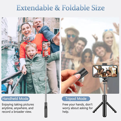 New Wireless Bluetooth Selfie Stick Tripod with Remote Extendable