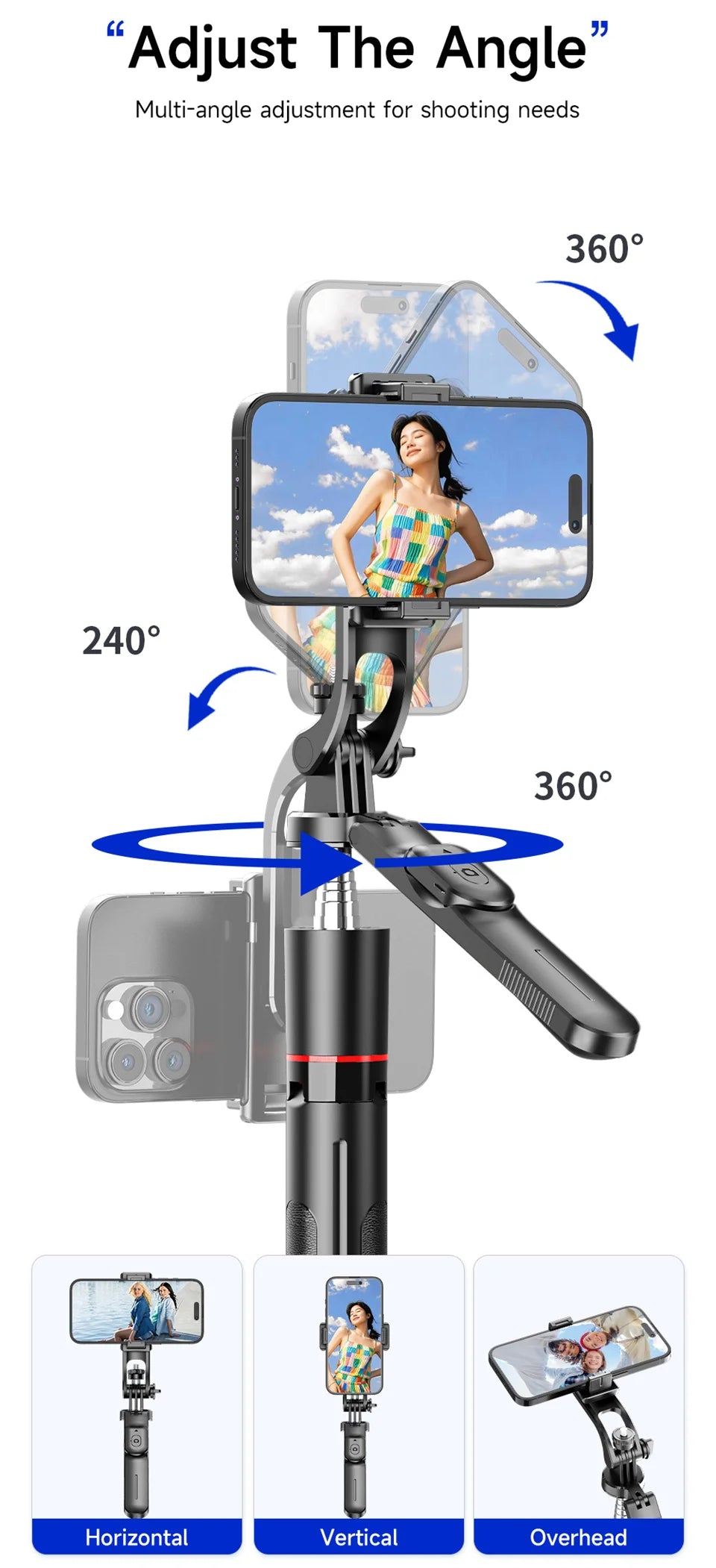 Selfie Stick Tripod with 1708mm Long Monopod Fill Light