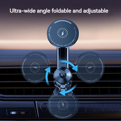 15W Car Magnetic Wireless Charger Holder with Metal Body - Fits Vent