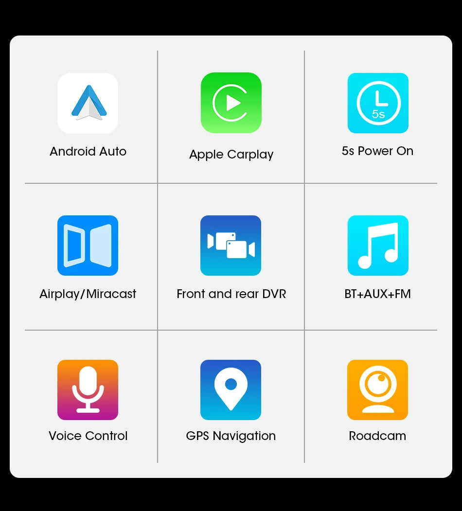 10/11.26 inch Dash Cam 4K Car DVR Wireless Carplay & Android Auto GPS