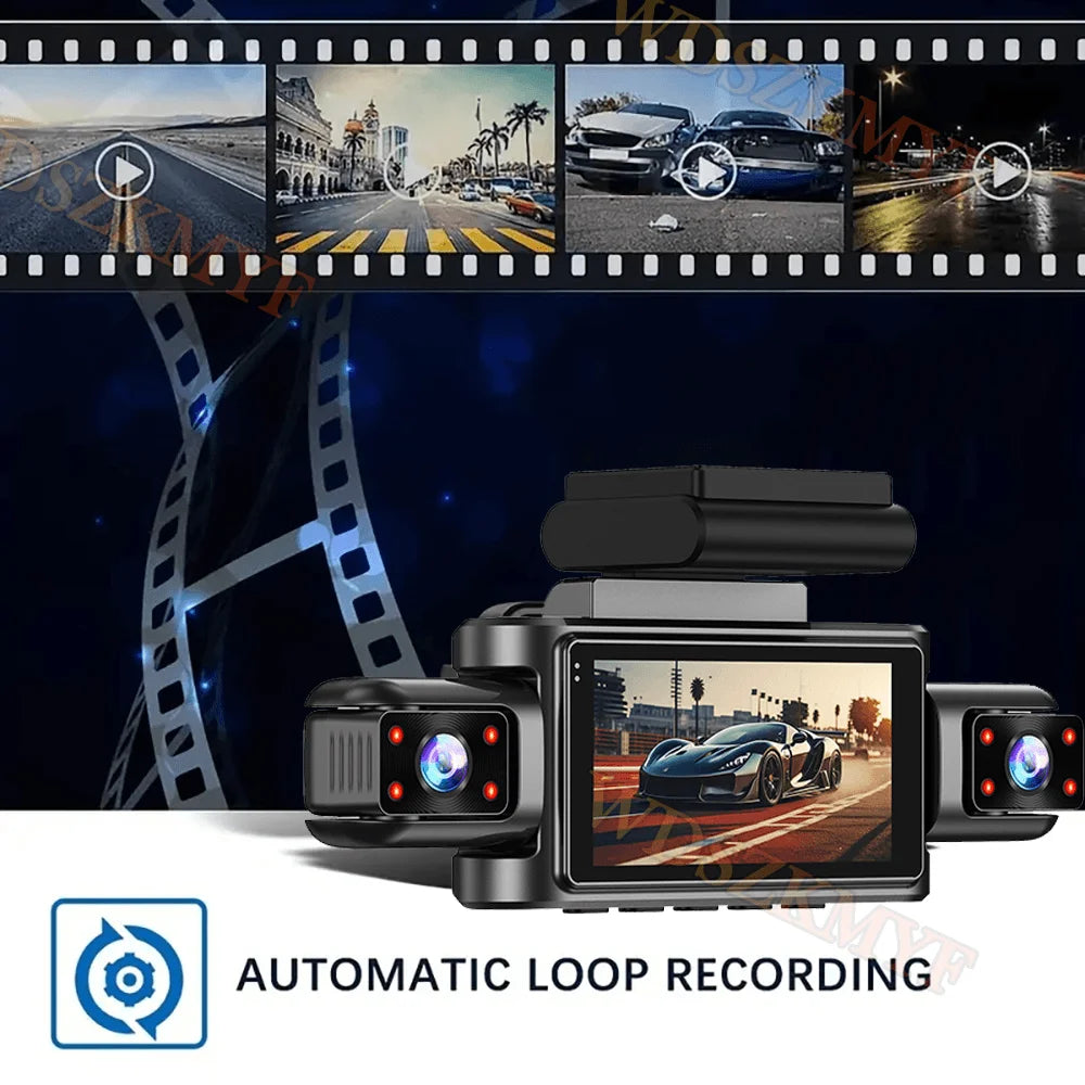 360°Auto Camera 1080P Video Recorder 3/4 Lens WIFI DashCam