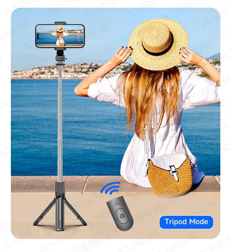 Bluetooth Selfie Stick Tripod Desktop Stand, Phone Holder