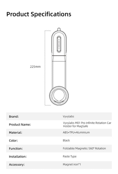VYVYLABS 15W Magnetic Wireless Charging Phone Holder Charger