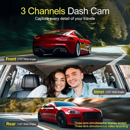 Dash Cam 2/3 Channel Car Black Box WiFi DVR HD 1080P
