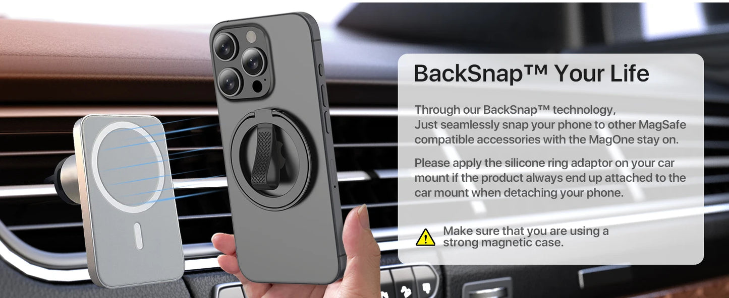 Magnetic Ring Phone Holder with Silicone Cord