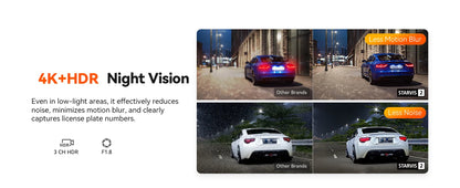 3 Channel Car DVR UHD 4K 3-Lens Inside Vehicle Dash Cam