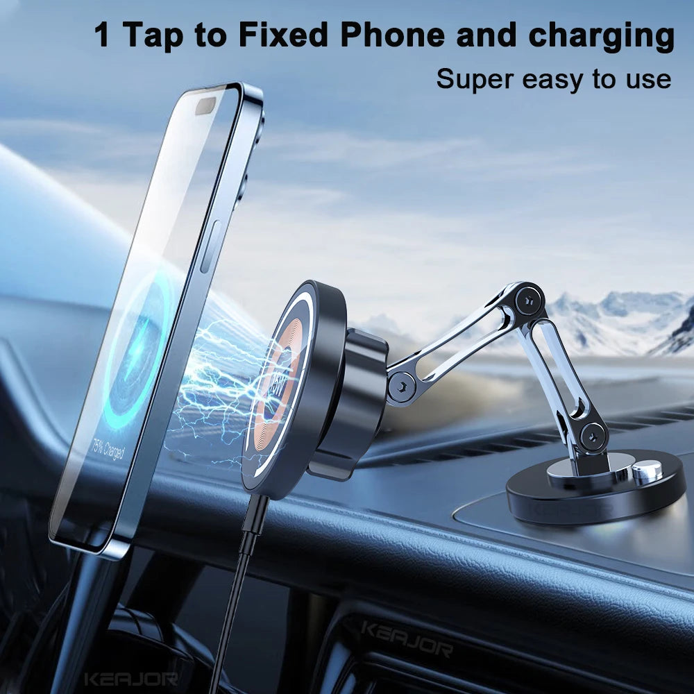 Magnetic Car Phone Holder Wireless Car Charger Mount Stand
