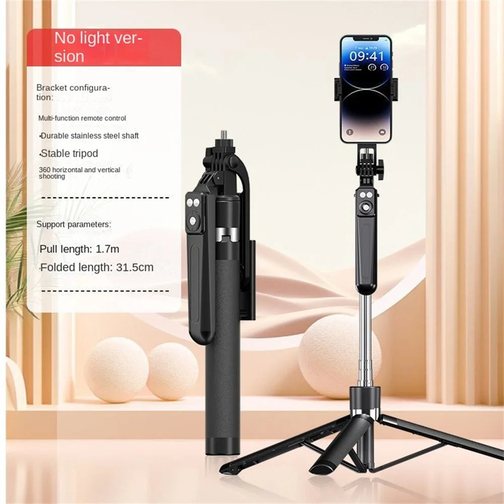 BSLIUFANG Selfie Stick Wireless Tripod Stand with Light