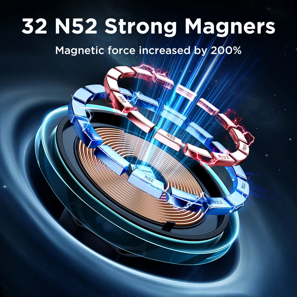 Car Phone Holder Magnetic Wireless Charger With Blue Light