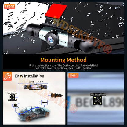 4 Lens Car DVR 360 Degrees Video Recorder 1080P Dash Cam