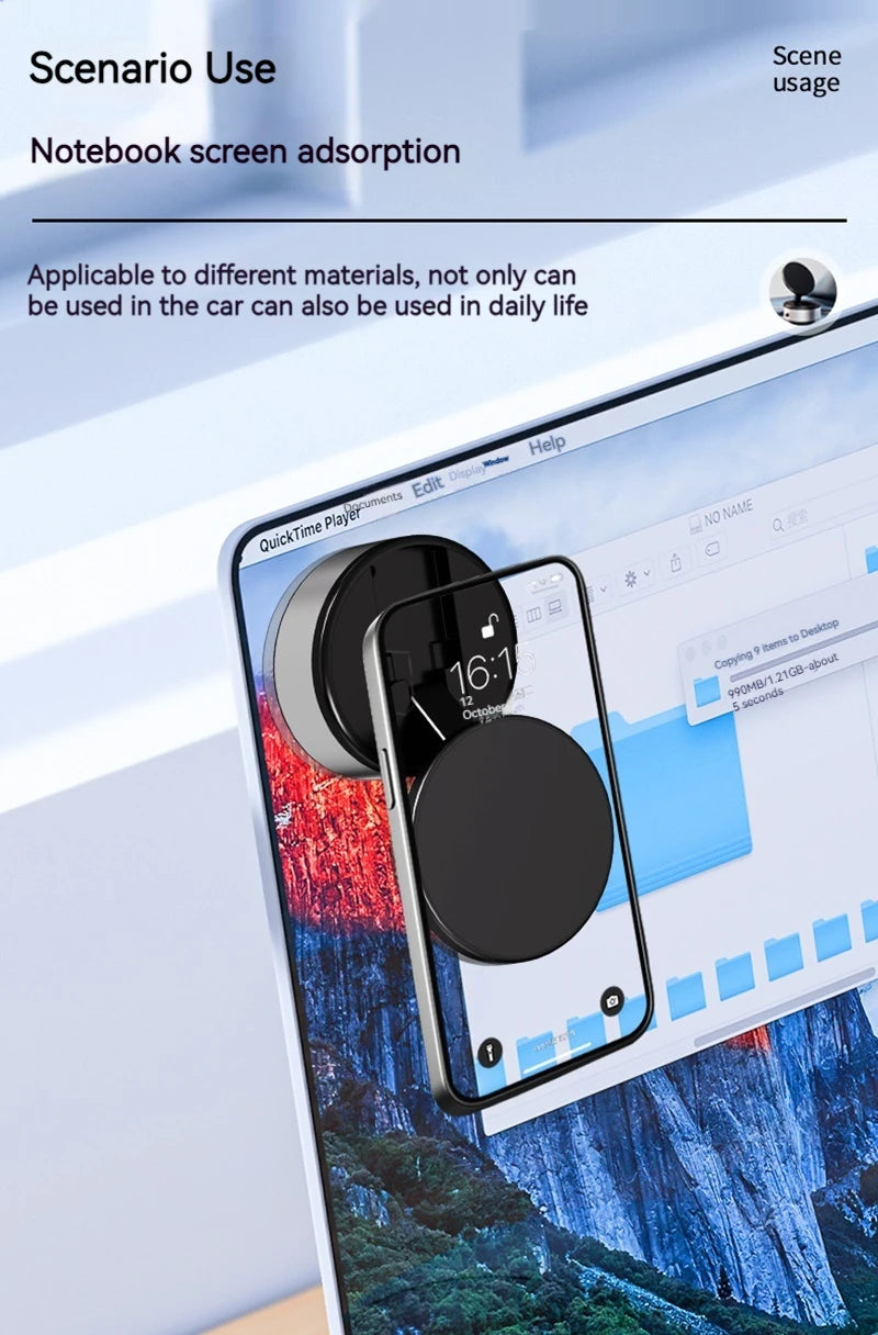 Electric Vacuum Suction Magnetic Car Phone Wireless Charger Holder