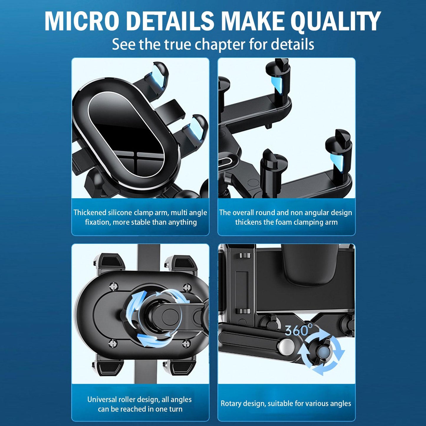 360° Car Rearview Mirror Mobile Phone Holder For Car Rotation