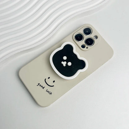 Cute Bear Mirror Magnetic Socket Grip Phone Holder