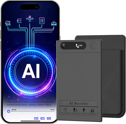 64GB AI Voice Recorder with Fast Transcription, Summaries