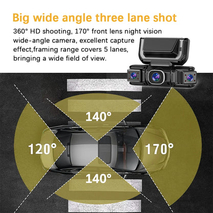New WIFI 4Channel 360 Degree  Car Dvr 1080P Video Recorder