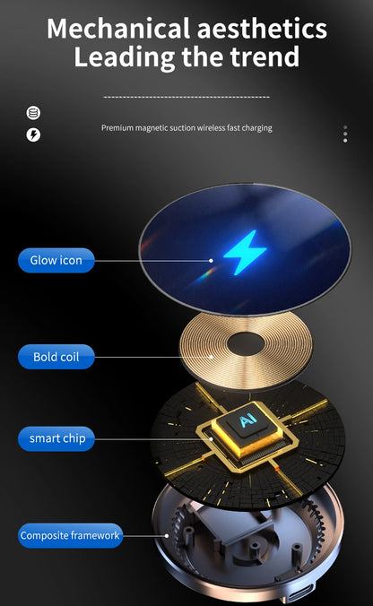 Magnetic Phone Holder 15W Wireless Charging Phone Stand