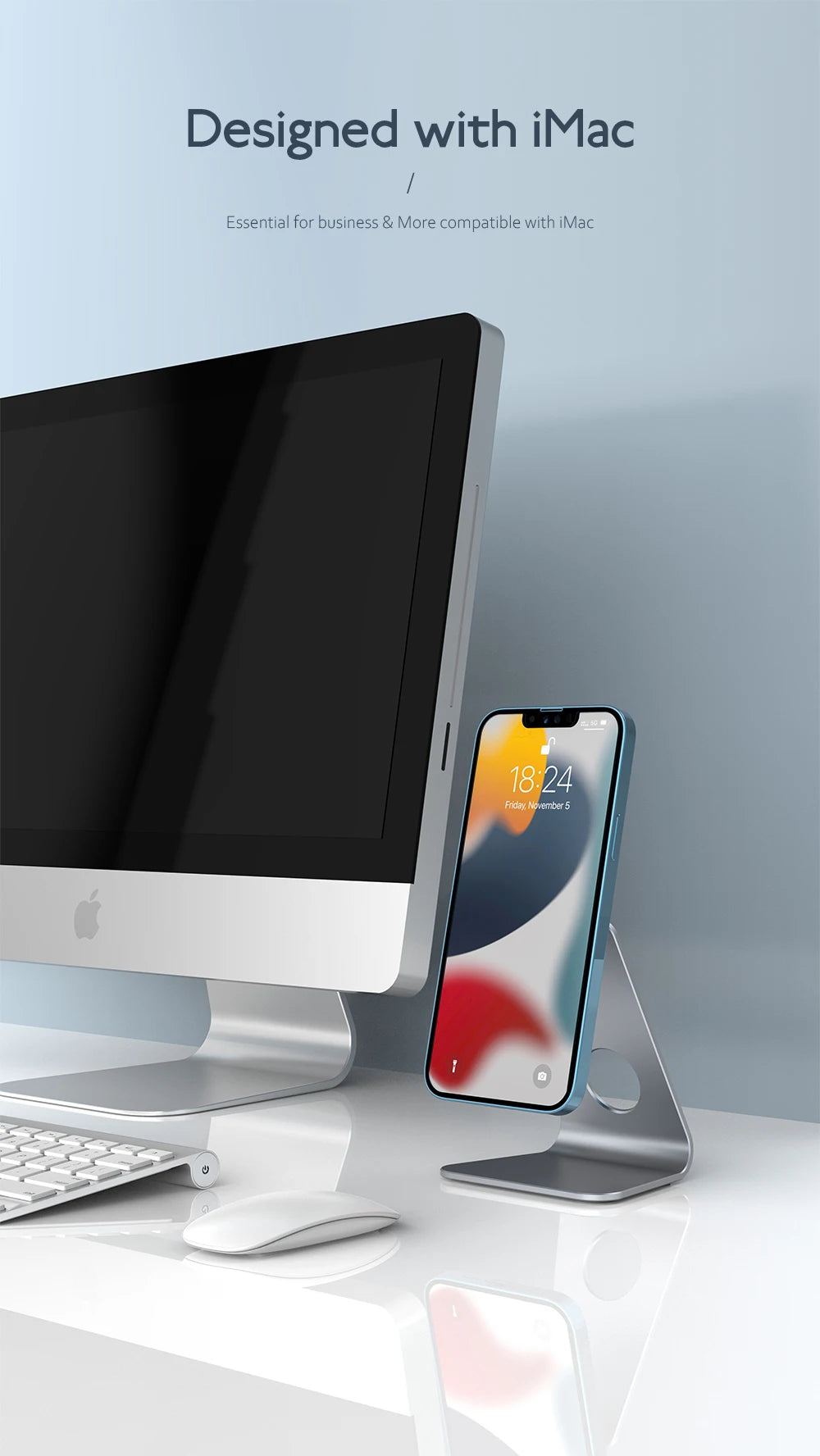 Desktop Magnetic Mobile Phones Holder Aluminum Bracket