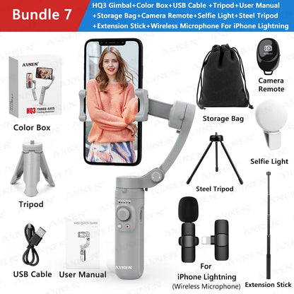 AXNEN 3-Axis Gimbal Handheld Self Stabilizer with Tripod