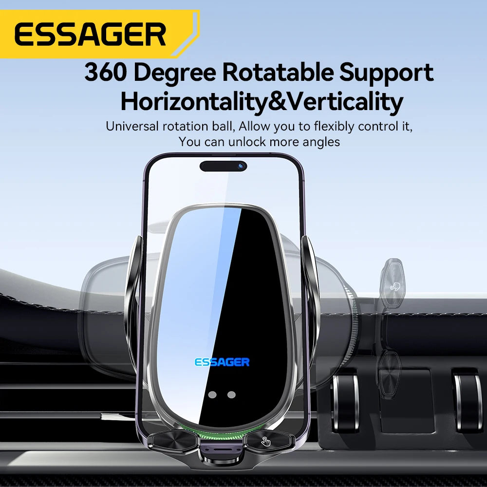 Essager Qi 15W Wireless Charger Car Phone Holder In Car Air Vent