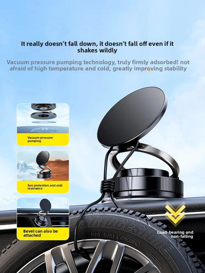 Metal Vacuum Magnetic Car Phone Holder Foldable Design