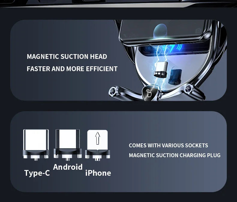 Car Phone Holder 15W Wireless Fast Charger Magnetic Charger