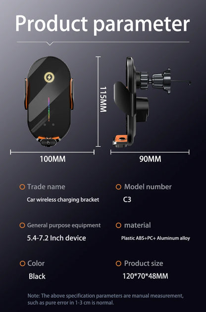 Car Wireless Phone Holder Stand 66W Fast Charging Station Charger