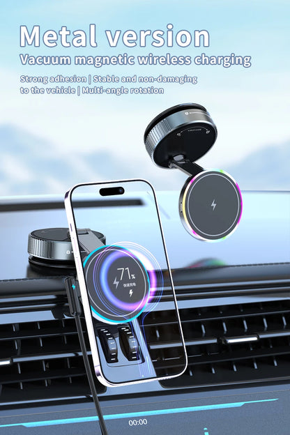 15W Wireless Charger Vacuum Magnetic Car Holder