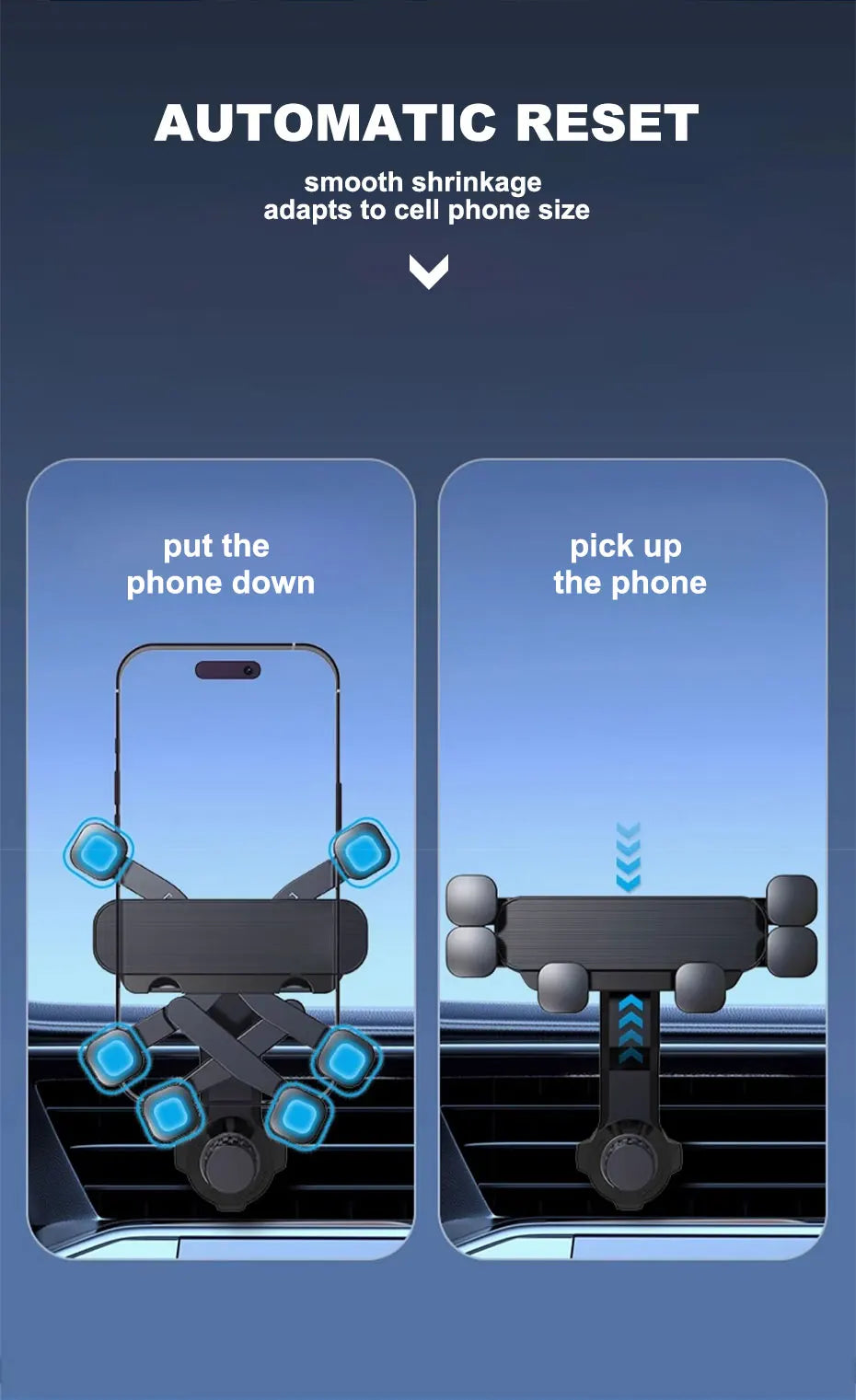 SEAMETAL Car Phone Holder Gravity Auto Cellphone Stand Mount