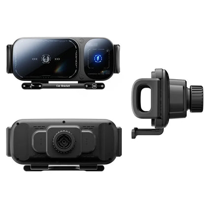 Dual Coil Foldable Phone Holder Car 15W Wireless Charger