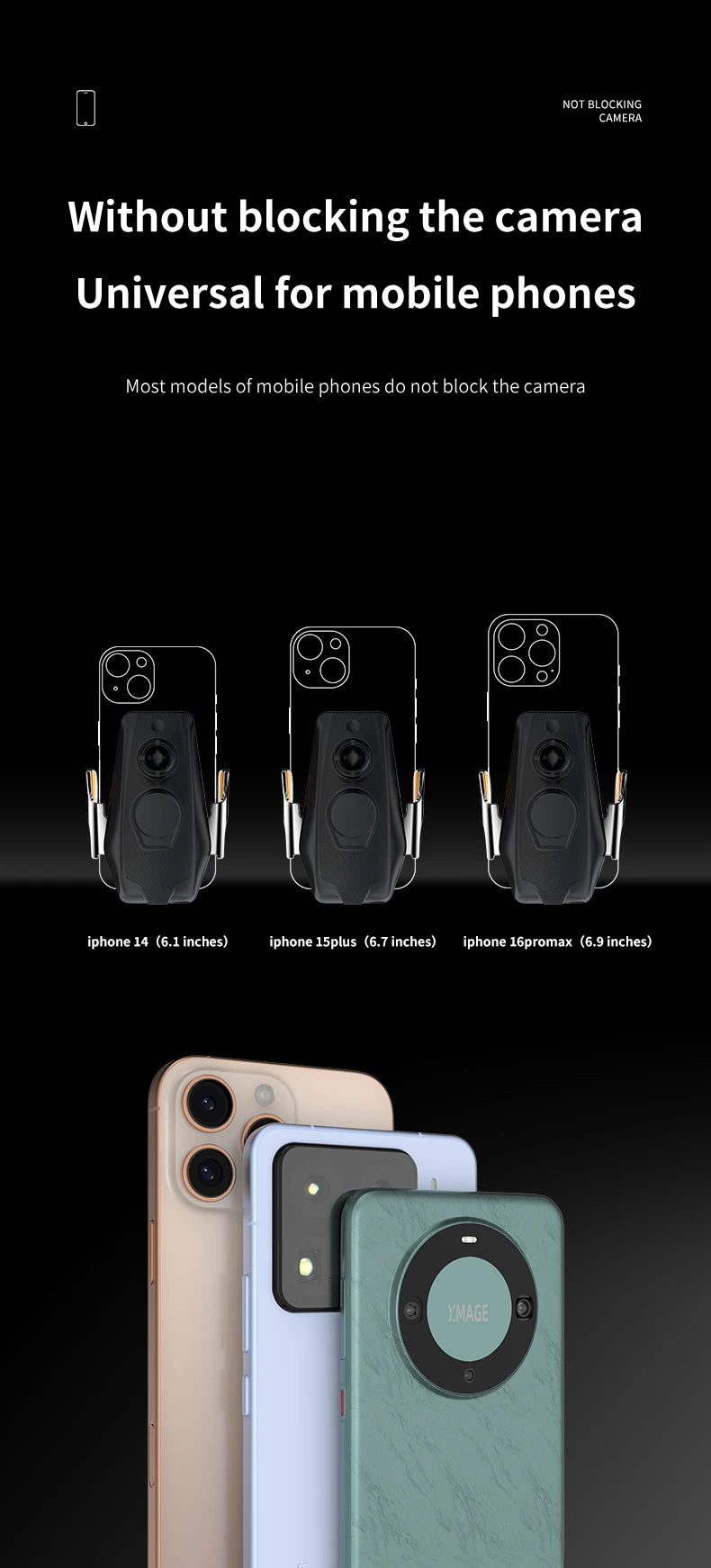 Car Phone Holder Stand 66W Wireless Fast Charging Station Charger