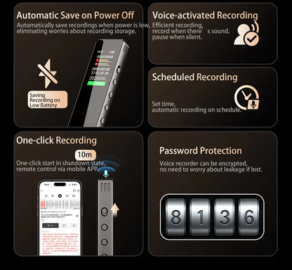Famue Ai Voice Recorder with Text Transcription Mini Portable