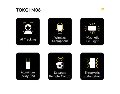 Foldable 3-Axis Phone Gimbal Stabilizer with Telescopic Rod