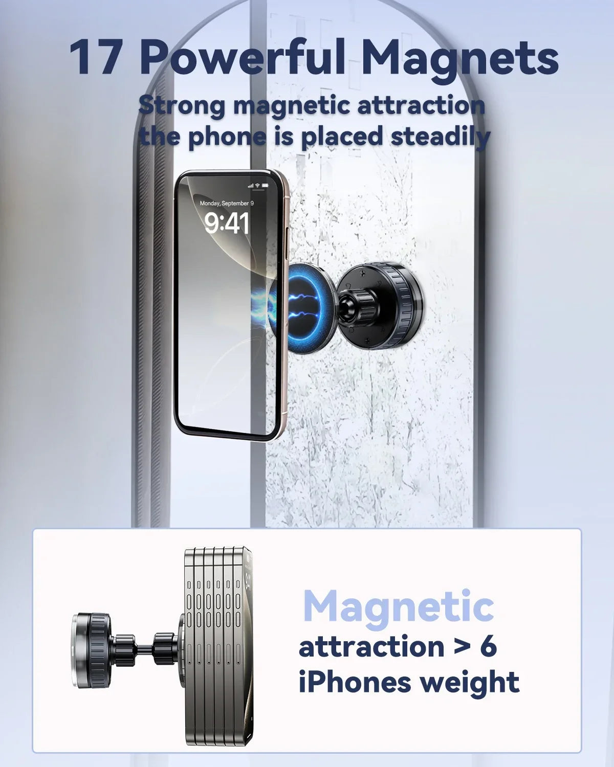 Magnetic Suction Cup Shower Phone Holder Mirror Phone Mount