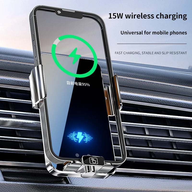 66W Magnetic Head Car Phone Holder 15W Fast Wireless Charger