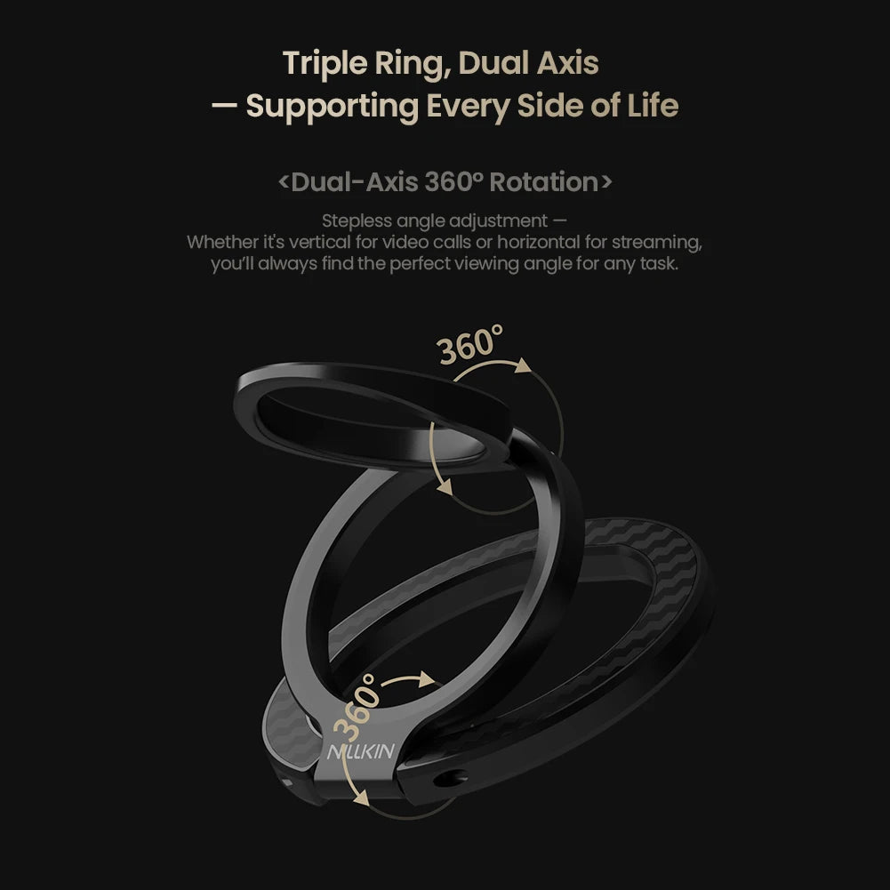 FiberSnap Magnetic Phone Ring Stand Aluminum 360° Rotation