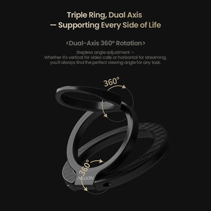 FiberSnap Magnetic Phone Ring Stand Aluminum 360° Rotation