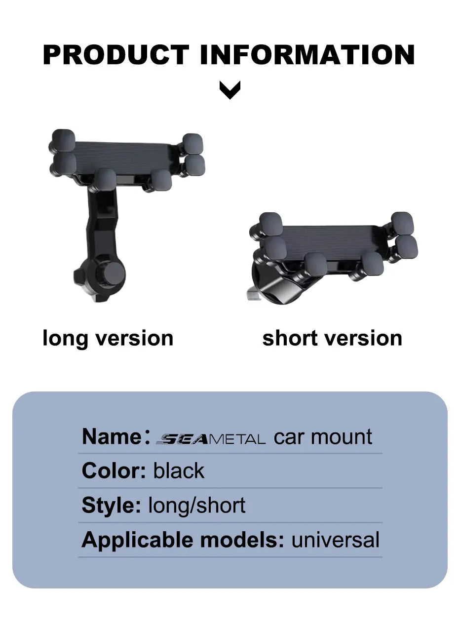 SEAMETAL Car Phone Holder Gravity Auto Cellphone Stand Mount