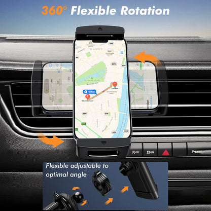 Eary Car Phone Holder 360°Rotatable Mount Vent