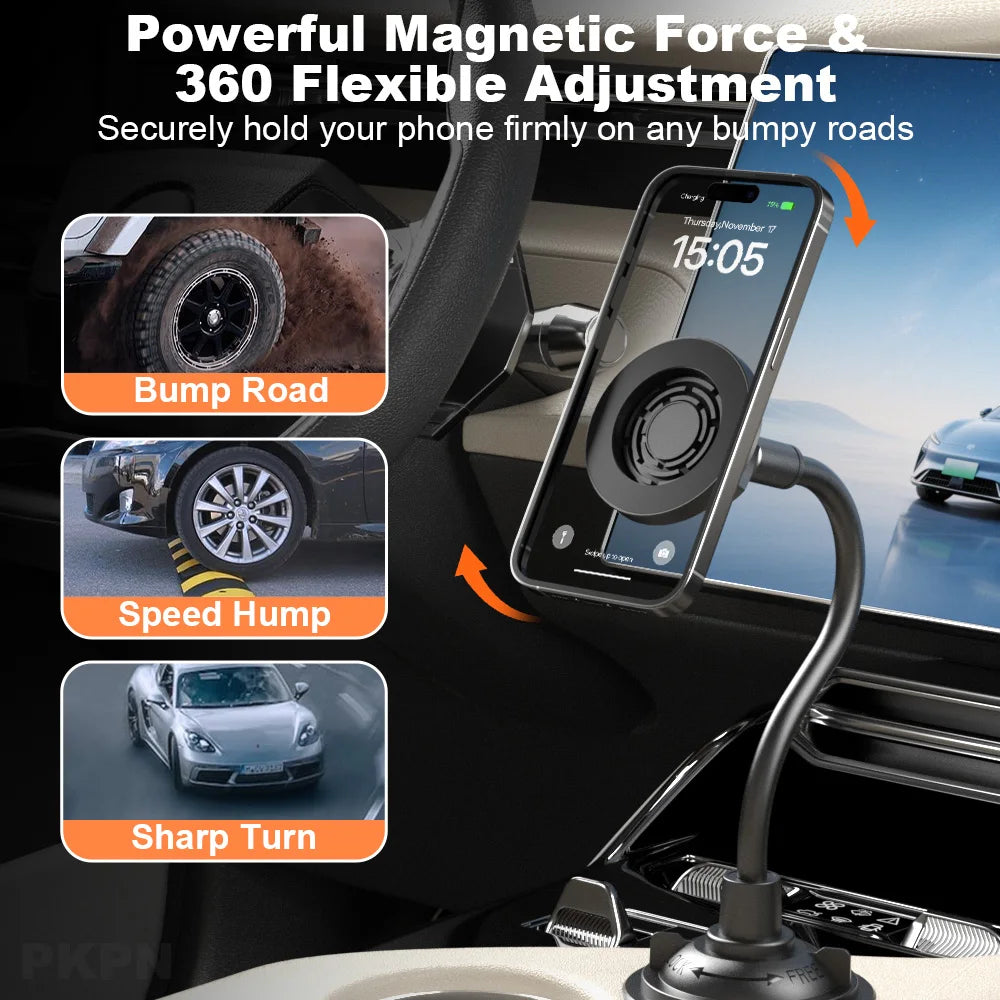 Universal Magnetic Car Phone Holder Cup Holder