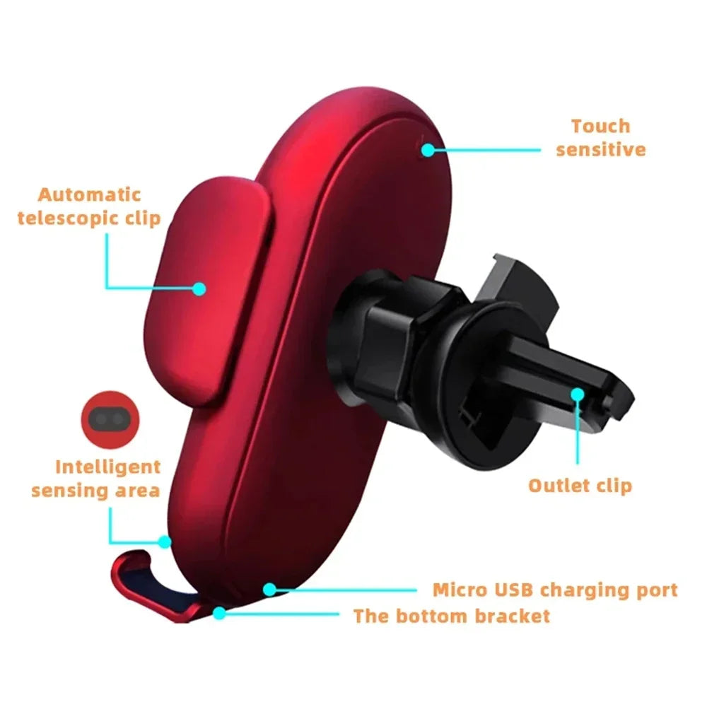 Fashion Qi Fast Wireless Charger Car Phone Holder Smart  Sensor