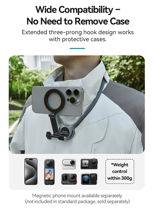TELESIN Phone Action Camera 2 in 1 Neck Hold Mount