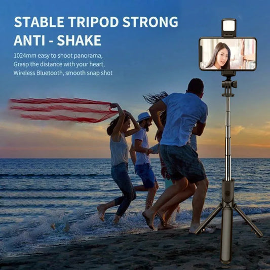 Bluetooth Selfie Stick Tripod Desktop Stand Phone Holder